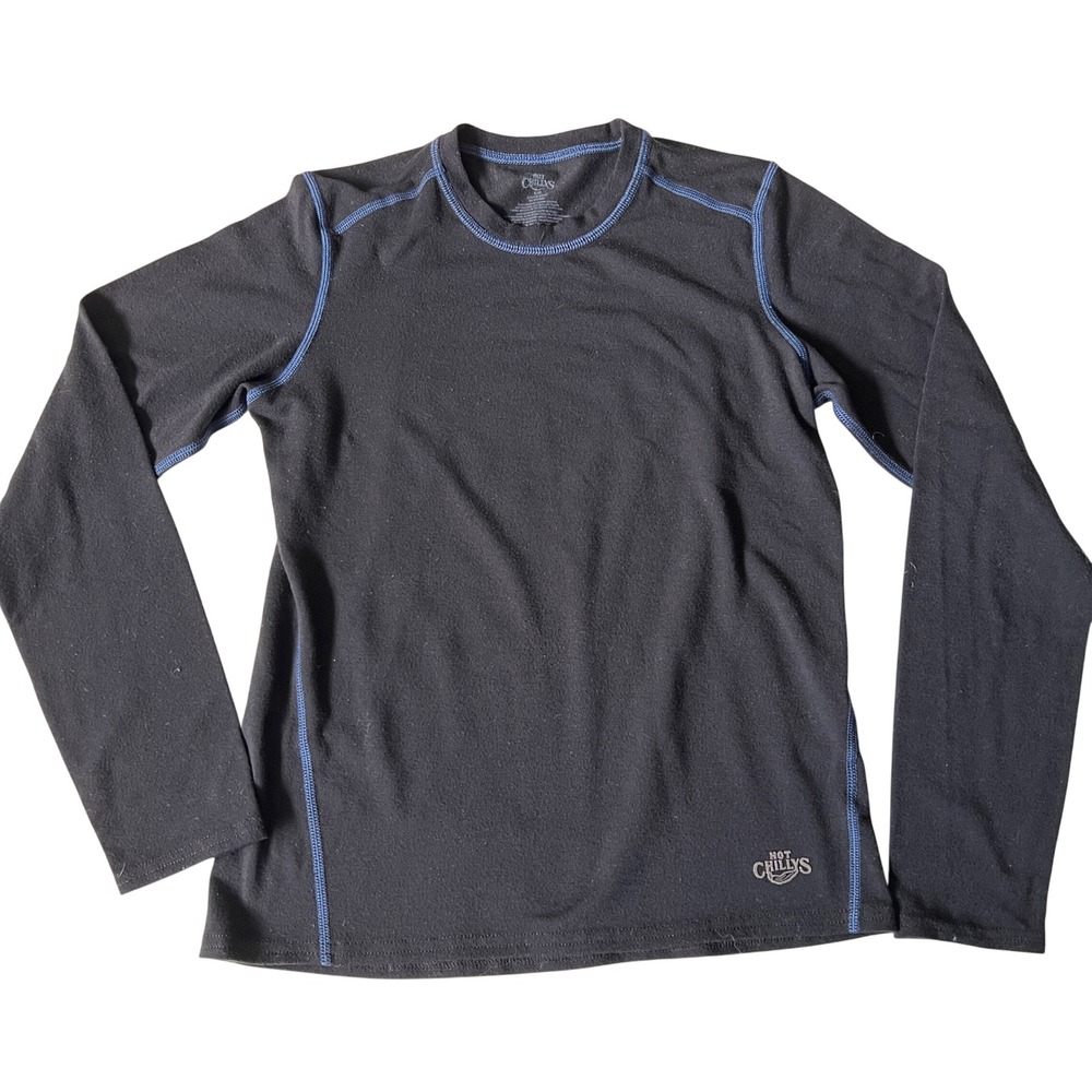 Hot Chillys Thermal Long Sleeve Top Size Large Youth Kids Black Base Layer‎